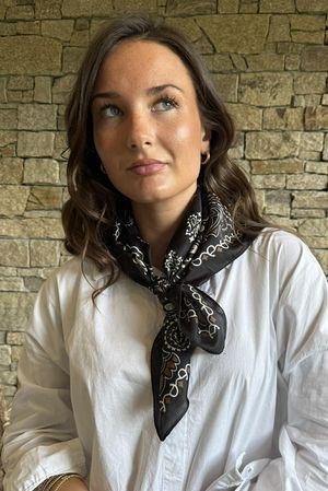 Buta Persian Silky Blend Square Scarf Black